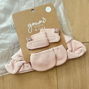NWT Goumi Kids Rose Pink Baby Mitts Boots Set SZ 0-3 mo Bamboo Mittens Booties